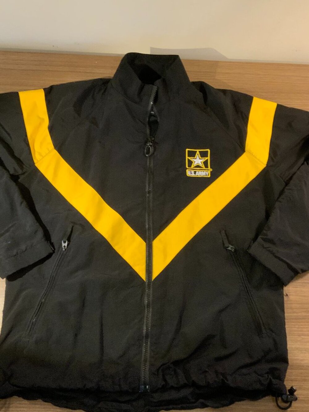 Vintage U.S. Army APFU Black & Gold Windbreaker Jacket Small Regular